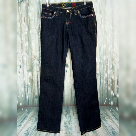 COOGI Denim - Coogi dark wash rainbow rhinestone pockets size 7/8